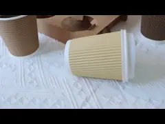 Tek kullanımlık 16oz Ripple Cups PLA kaplı 540ml Kraft Kağıt Cups