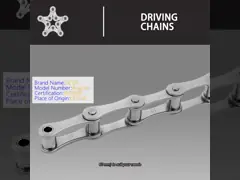 Cadenas de rodillos de acero de aleación de doble inclinación con accesorio