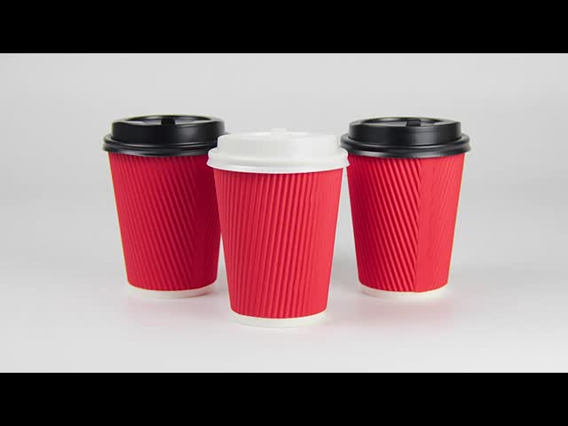 生物分解可能なリップル ウォールペーパーカップ 12オンス ホット 飲料 クラフト リップル 紙カップ