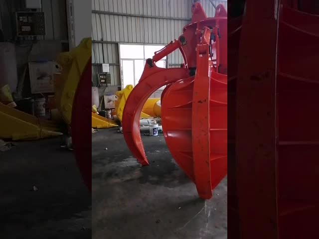 掘削機 探査用 取っ取り用 クラムシェル ボケット付き 望遠鏡腕