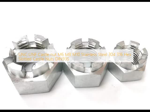 UNC UNF キャッスルナッツ M6 M8 M10 ステンレス鋼 304 316 ヘックス スロットキャッスルナッツ DIN935