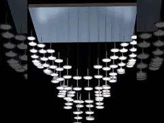 White Magnolia Flower Glass Custom Chandelier For High End Hotel Banquet Hall