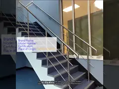 Modern Stair Railing with Galvanized Finish for Indoor/Outdoor Use