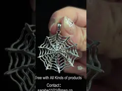 Sterling Silver Spider Web Pendant Kalung Batu Permata Ruby Merah Swarovski