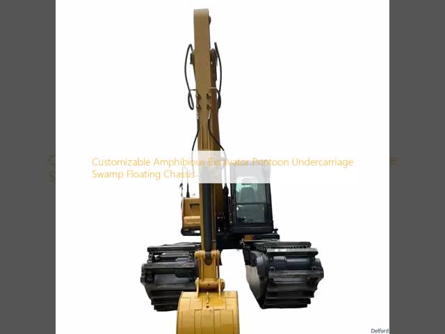 Amphibious Excavator Backhoe Dredging Excavating Machine Floating Pontoon Undercarriage