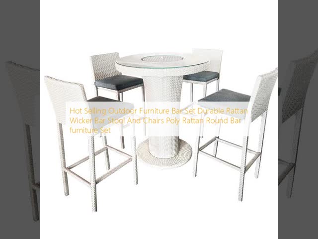 Hot Venda Outdoor Mobiliário Bar Set Durável Rattan Wicker Bar Stool And Chairs Poly Rattan Round Bar Mobiliário Set