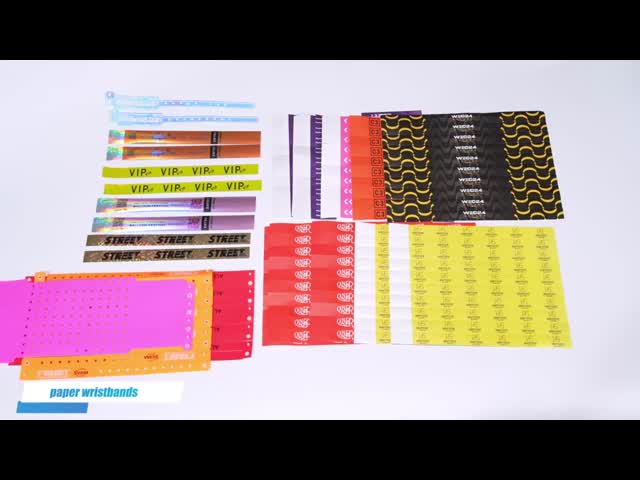 耐久性があり防水性のあるイベントセキュリティのための Tyvek 紙素材のカスタマイズ可能なシンプルカラー 腕帯