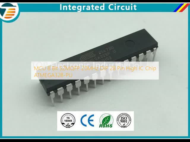 MCU 8かまれた52MQFP 20MHzのすくい28 Pin高いICの破片ATMEGA328-PU