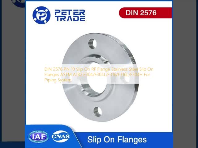 DIN 2576 PN 10 Slip On RF Flange Slip On Flanges de aço inoxidável ASTM A182 F304/F304L/F316/F316L/F304H para sistema de tubulação