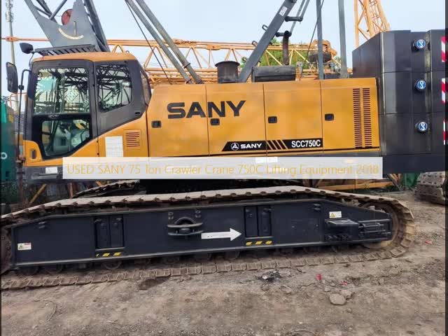 SANY SCC750C 75 トン 2 番目の手 クローラークレーン リフティング機器 完全機能