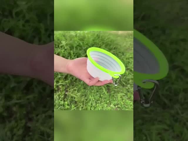 Outdoor Portable TPE Folding Dog Bowl Foldable Pet Drinking Water Bowl Hanging