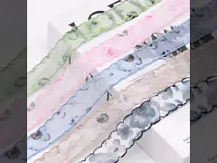 メーカースポット 2.5-5cm ダブル イヤリング 蕾丝 シフォン プリント リボン 中国 スタイル ヘアアクセサリー ヘッドウェア DIY シルク リボン