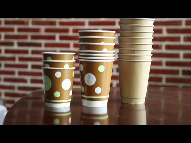 OEM 16oz ダブル 壁紙 カップ PE コーティング 使い捨て ミルク ティー カップ