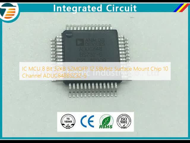 IC MCU 8ビット32KB 52MQFP 12.58MHz表面の台紙の破片10チャネルADUC848BSZ32-5