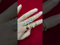 Wedding Jewelry 925 Sterling Silver CZ Diamond Rings with Option Stone Color 2024