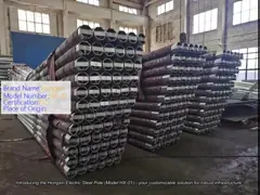 Corrosion Resistance Galvanized Electric Steel Pole Customized Load Capacity