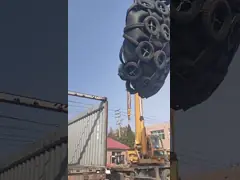 Yokohama rubber fender loading into container