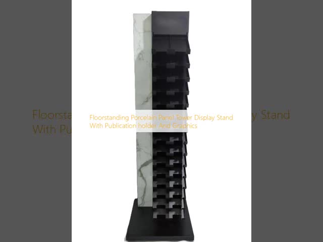 Floorstanding Porcelain Panel Tile Display Stand Tower Holder Stone Sample Display Rack