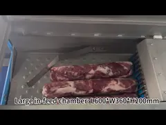 Mesin pemotong daging beku horisontal besar dengan fungsi porsi untuk memotong daging sapi dan daging babi