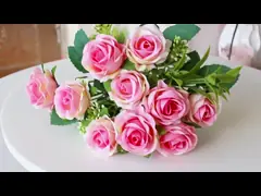 結婚式に飾った小さなバラ10本 小さい花束 ホテルの家飾り シルクの花シミュレーション花 人工の偽花