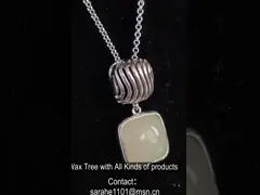 Cermin Dipoles 925 Perak Batu Permata Liontin Bantal Kalung Liontin Giok Putih