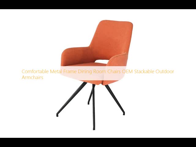 Cadeiras de sala de jantar com estrutura metálica confortável OEM Poltronas de exterior empilháveis
