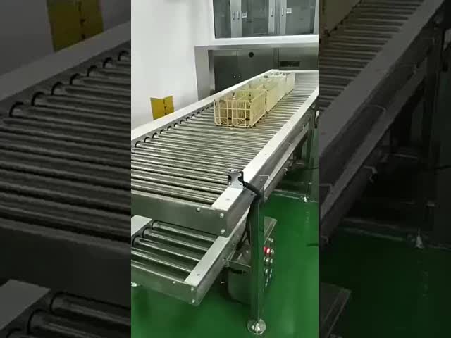 Línea de transporte de rodillos de clasificación automática personalizable para el comercio electrónico con 10 metros de longitud y 50 mm de diámetro de rodillo El video