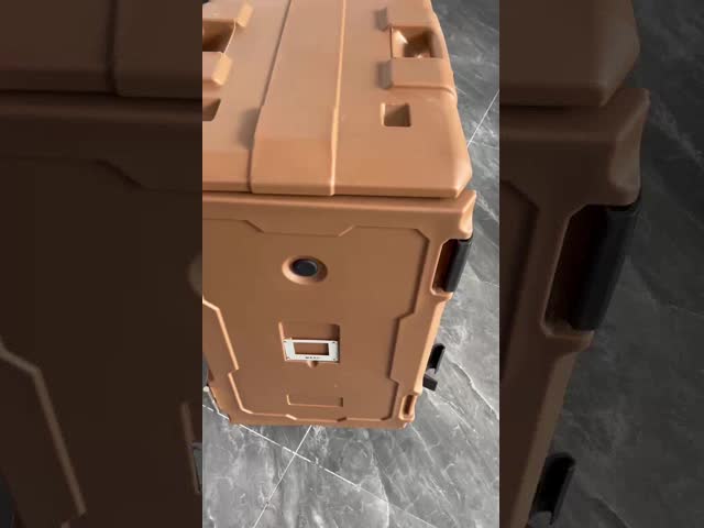 82qt Insulated Food Pan Carrier Bag Easy Transport 6 Pan Catering Tray Carrier With 4 Wheels