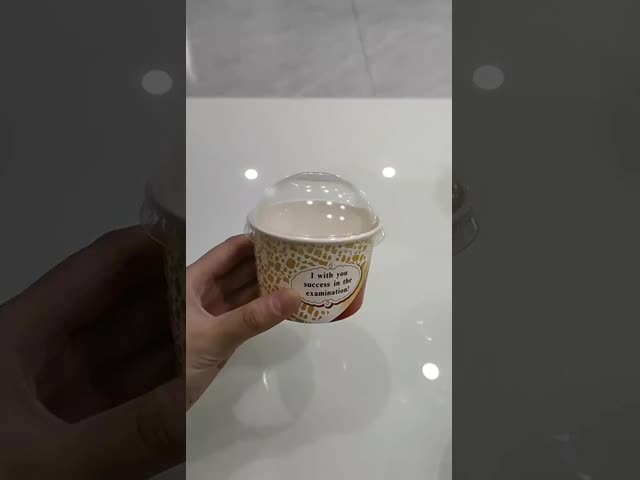 ホワイト・カードボード 小型アイスクリーム・サービング・ボウル 0.6L オーダーメイド・ロゴ印刷