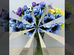 3つの日焼け花のシミュレーション 家庭 単枝 銀色蓮花 結婚式の飾り 模擬 日焼け花飾り