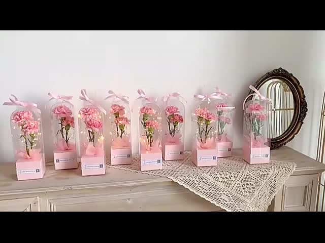 PVC透明パノラミックローズ シングルDIY花のアレンジボックス 手持ちの灯台花包装 永遠の花束 ギフトボックス素材