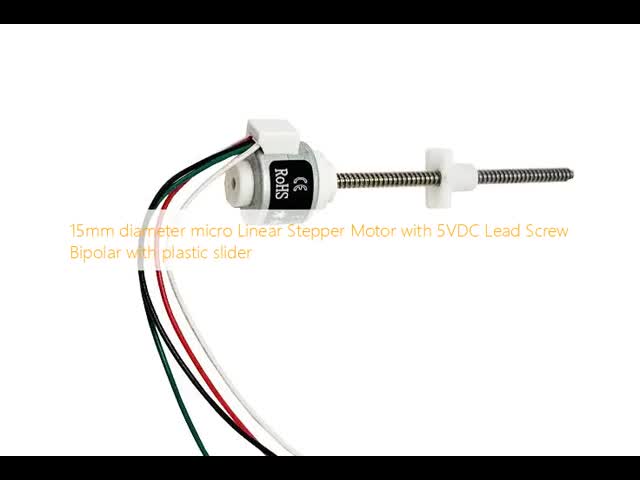 1.8度 ステッピングモーター 15mm径 マイクロリニアステッピングモーター 5VDC リードスクリュー バイポーラ プラスチックスライダー付き