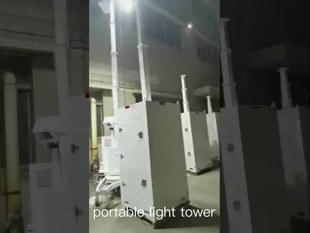 コンパクト構造モバイルLED照明タワー 4*100W LEDライト搭載 仮設照明用