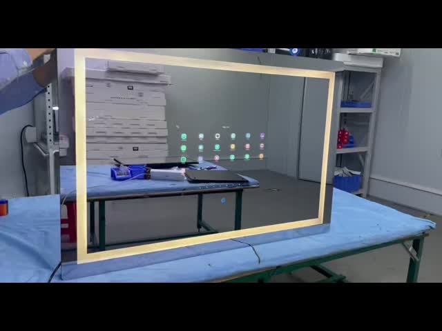 カスタムサイズ マジック直角形 浴室 化粧品 LEDライト 鏡テレビ