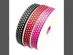 Double sided polka dot ribbon DIY hair accessories, bow, clothing accessories, printed polka dots, Luo Ribbed polyester ribbon