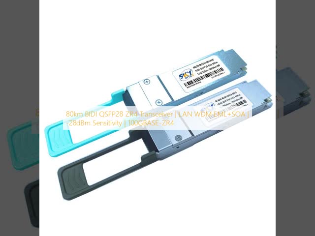 80km BIDI QSFP28 ZR4トランシーバー LAN WDM EML+SOA -28dBm 感度 100GBASE-ZR4