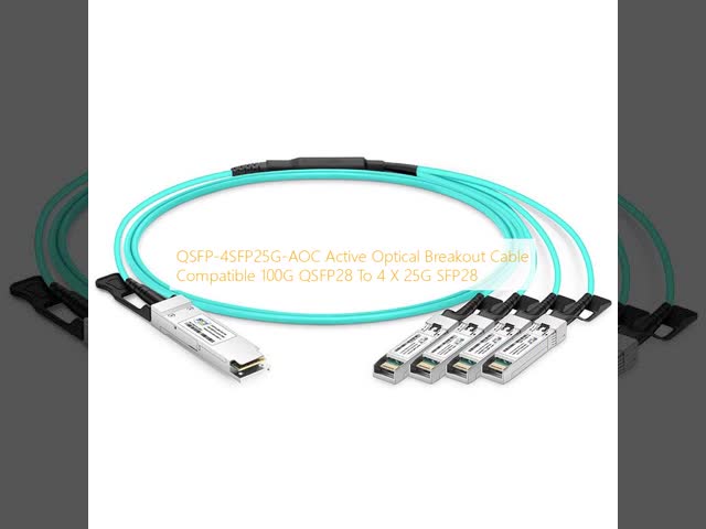 QSFP-4SFP25G-AOC アクティブ オプティカル ブレイクアウトケーブル 互換性 100G QSFP28 から 4 X 25G SFP28