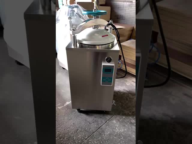 Handwheel Door Vertical Autoclave Machine LCD Display Pressure Steam Vertical Autoclave