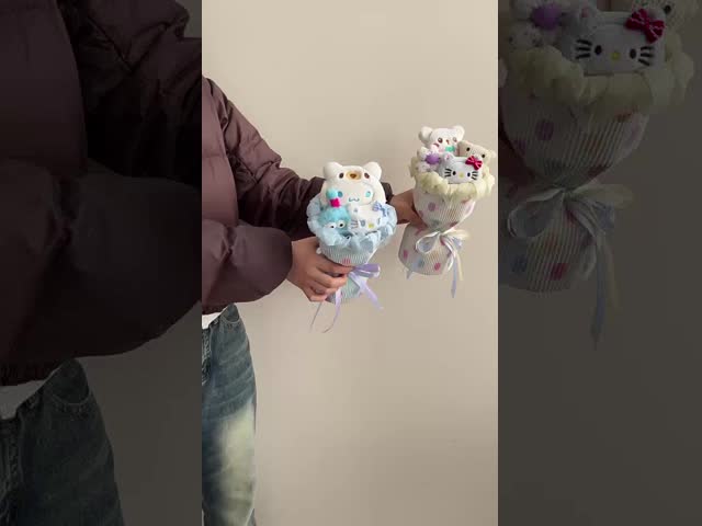 ドーパミンのポルカドット布で 完成した花束 石けん ローズ バレンタインデープレゼント