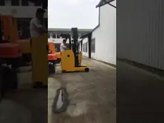 Japan Made Komatsu 1.5ton Electric Reach Truck Used Stand-On Three-Stage Mast Battery-Powered 1.5ton 6m Electric Forklift video