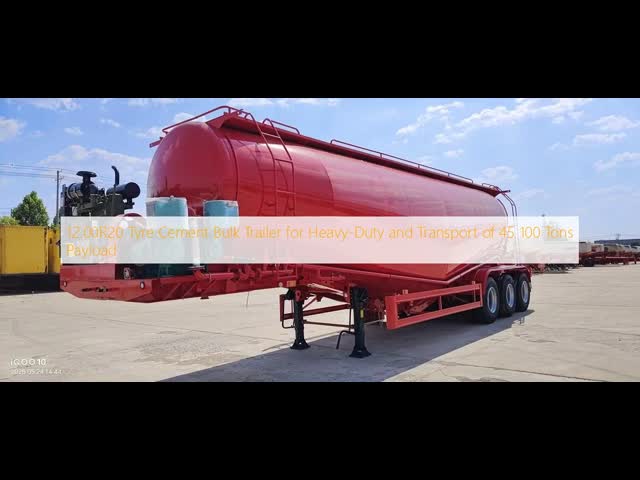 12.00R20 45 100 トン重荷の重荷および輸送用のタイヤセメント散装トレーラー