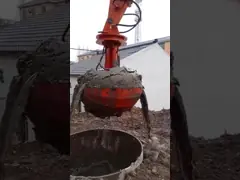 Strong Reinforcement Clamshell Excavator Bucket 28-30ton For Three-Section Telescopic Arm