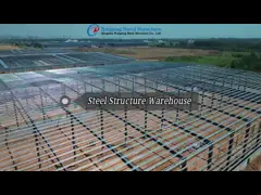 Galpão de estrutura metálica pré-fabricada galvanizada por imersão a quente, construção de armazém industrial de estrutura de aço