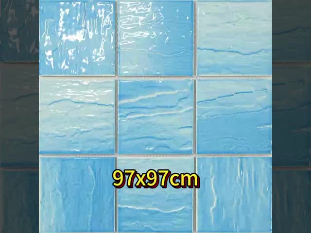 Anti Slip Porcelain Mosaic Pool Tile 4X4 97X97 For Swimming Pool