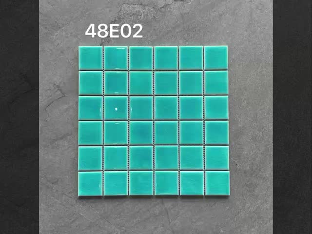 Blue Green Surface Ceramic Pool Mosaics Non Slip for Homestay Resort