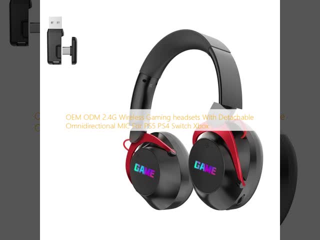 OEM ODM 2.4G 無線ゲームヘッドセット 切断可能なオムニダイレクト MIC PS5 PS4 スイッチ Xbox