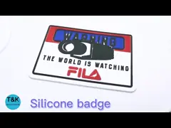 Bản vá lỗi tròn đôi màu silicone với logo thương hiệu nổi 3D