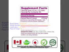 bulk Vegan Echinacea & Elderberry Dietary Supplement Herbal Extract For Immune Support
