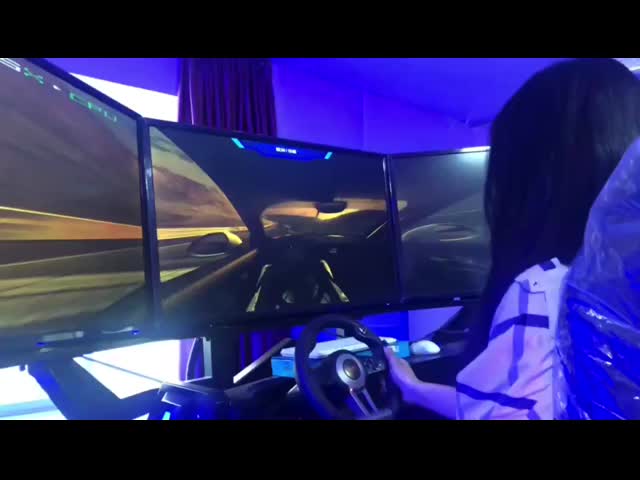 3 Axis VR Race Car Simulator Race Car Triple Screen Simulator