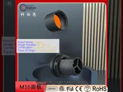 3 Core Male Pin M16 Waterdicht Panel Mount Connector IP67 Nylon Material Controller
